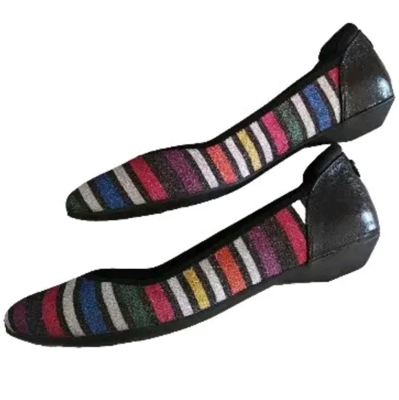 Anne Klein Sport Women's Glitter Multicolor Stripe Flat Shoes | Size 8M (NWT) - Picture 14 of 15